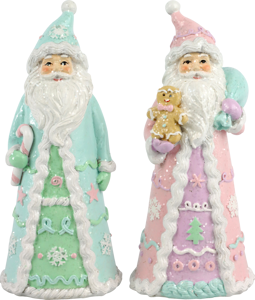 3330 SANTA CLAUSES CANDY XMAS S/2
